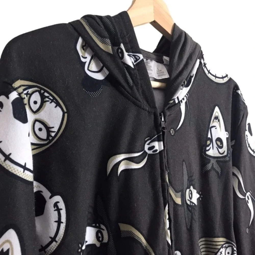 Disney Nightmare Before Christmas Large Hooded Footed One Piece Pajamas Relaxed‎ - Picture 4 of 8